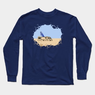 The Crystal Ship (on navy) Long Sleeve T-Shirt